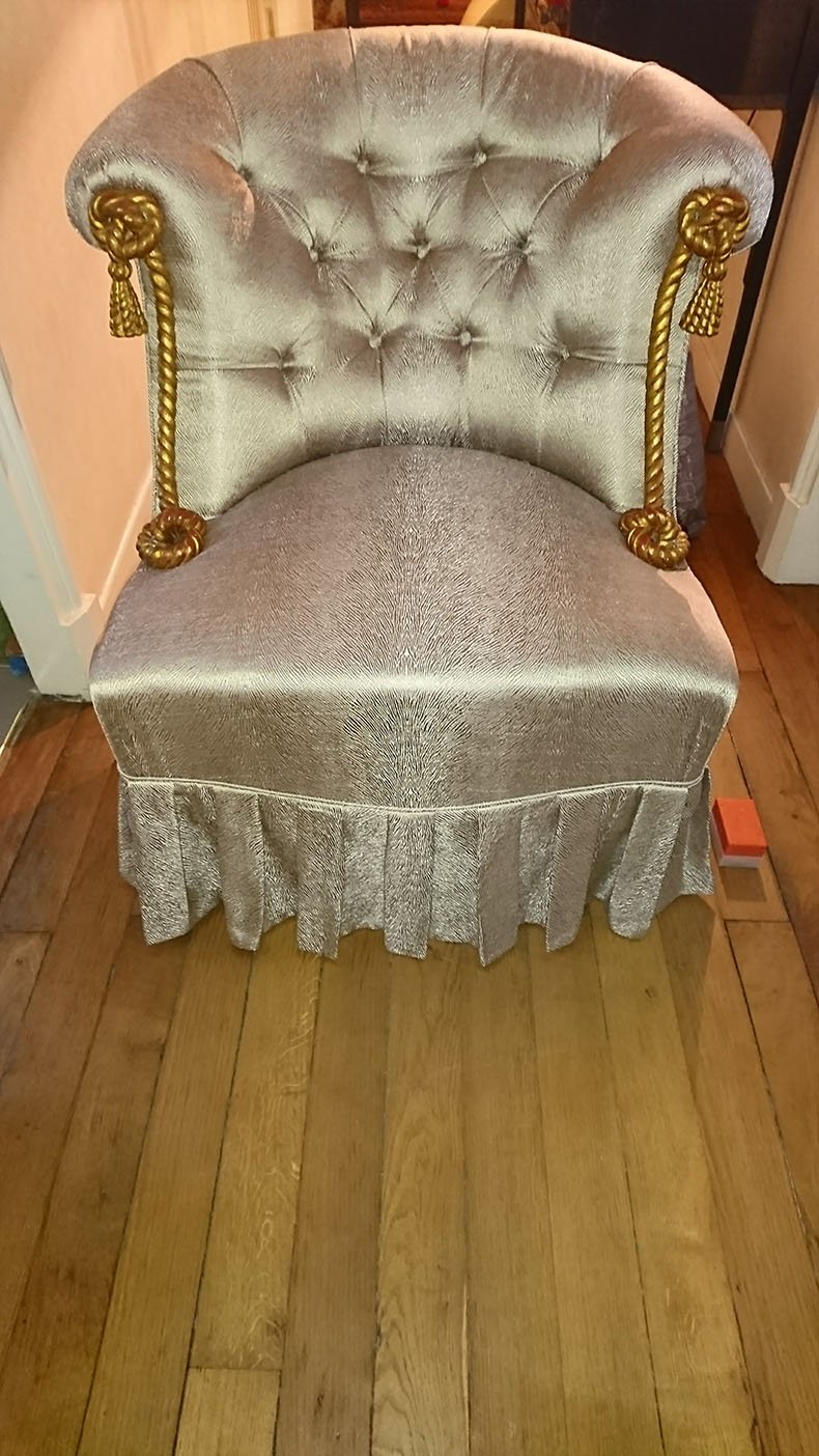 Mia - fauteuil crapaud style scandinave en lin coton, 1 place